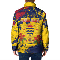Personalized Chad Republic Day Padded Jacket Coat Of Arms - Grunge Style - Wonder Print Shop
