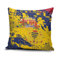 Chad Republic Day Pillow Cover Coat Of Arms - Grunge Style - Wonder Print Shop