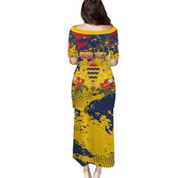 Personalized Chad Republic Day Puletasi Coat Of Arms - Grunge Style - Wonder Print Shop