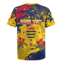 Personalized Chad Republic Day Rugby Jersey Coat Of Arms - Grunge Style - Wonder Print Shop