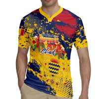 Personalized Chad Republic Day Rugby Jersey Coat Of Arms - Grunge Style - Wonder Print Shop