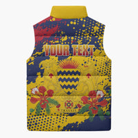 Personalized Chad Republic Day Sleeveless Puffer Jacket Coat Of Arms - Grunge Style - Wonder Print Shop