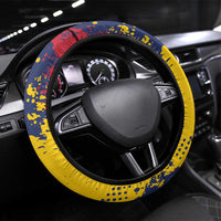 Chad Republic Day Steering Wheel Cover Coat Of Arms - Grunge Style - Wonder Print Shop