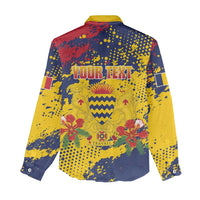 Personalized Chad Republic Day Women Casual Shirt Coat Of Arms - Grunge Style - Wonder Print Shop