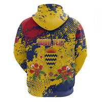 Personalized Chad Republic Day Zip Hoodie Coat Of Arms - Grunge Style - Wonder Print Shop