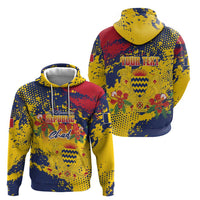 Personalized Chad Republic Day Zip Hoodie Coat Of Arms - Grunge Style - Wonder Print Shop