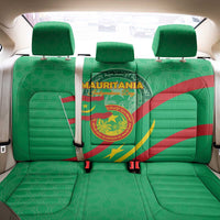 Mauritania Independence Day Back Car Seat Cover Coat Of Arms With Map - Wonder Print Shop