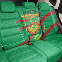 Mauritania Independence Day Back Car Seat Cover Coat Of Arms With Map - Wonder Print Shop