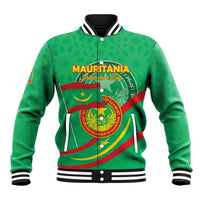 Personalized Mauritania Independence Day Baseball Jacket Coat Of Arms With Map - Wonder Print Shop