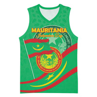 Personalized Mauritania Independence Day Basketball Jersey Coat Of Arms With Map - Wonder Print Shop
