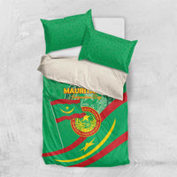 Mauritania Independence Day Bedding Set Coat Of Arms With Map - Wonder Print Shop
