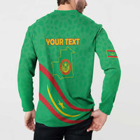 Personalized Mauritania Independence Day Button Sweatshirt Coat Of Arms With Map - Wonder Print Shop