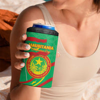 Personalized Mauritania Independence Day 4 in 1 Can Cooler Tumbler Coat Of Arms With Map - Wonder Print Shop