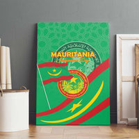 Mauritania Independence Day Canvas Wall Art Coat Of Arms With Map - Wonder Print Shop