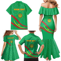 Personalized Mauritania Independence Day Family Matching Mermaid Dress and Hawaiian Shirt Coat Of Arms With Map - Wonder Print Shop