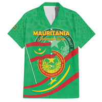 Personalized Mauritania Independence Day Family Matching Short Sleeve Bodycon Dress and Hawaiian Shirt Coat Of Arms With Map - Wonder Print Shop