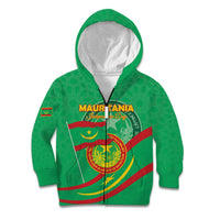 Personalized Mauritania Independence Day Kid Hoodie Coat Of Arms With Map - Wonder Print Shop