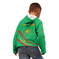 Personalized Mauritania Independence Day Kid Hoodie Coat Of Arms With Map - Wonder Print Shop