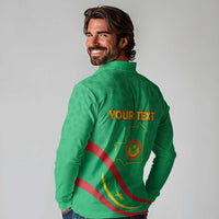 Personalized Mauritania Independence Day Long Sleeve Polo Shirt Coat Of Arms With Map - Wonder Print Shop