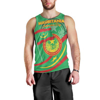 Personalized Mauritania Independence Day Men Tank Top Coat Of Arms With Map - Wonder Print Shop