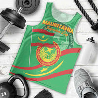Personalized Mauritania Independence Day Men Tank Top Coat Of Arms With Map - Wonder Print Shop