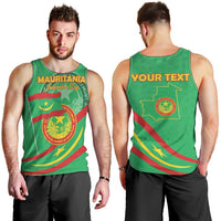 Personalized Mauritania Independence Day Men Tank Top Coat Of Arms With Map - Wonder Print Shop