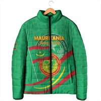 Personalized Mauritania Independence Day Padded Jacket Coat Of Arms With Map - Wonder Print Shop