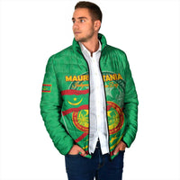 Personalized Mauritania Independence Day Padded Jacket Coat Of Arms With Map - Wonder Print Shop