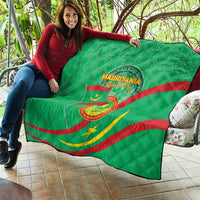 Mauritania Independence Day Quilt Coat Of Arms With Map - Wonder Print Shop