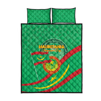 Mauritania Independence Day Quilt Bed Set Coat Of Arms With Map - Wonder Print Shop