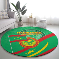 Mauritania Independence Day Round Carpet Coat Of Arms With Map - Wonder Print Shop