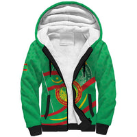 Personalized Mauritania Independence Day Sherpa Hoodie Coat Of Arms With Map - Wonder Print Shop