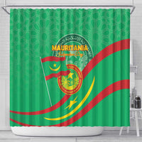 Mauritania Independence Day Shower Curtain Coat Of Arms With Map - Wonder Print Shop