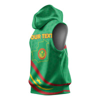 Personalized Mauritania Independence Day Sleeveless Hoodie Coat Of Arms With Map - Wonder Print Shop