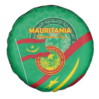 Mauritania Independence Day Spare Tire Cover Coat Of Arms With Map - Wonder Print Shop