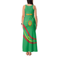 Personalized Mauritania Independence Day Tank Maxi Dress Coat Of Arms With Map - Wonder Print Shop