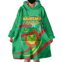 Personalized Mauritania Independence Day Wearable Blanket Hoodie Coat Of Arms With Map - Wonder Print Shop