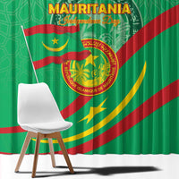 Mauritania Independence Day Window Curtain Coat Of Arms With Map - Wonder Print Shop