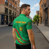 Personalized Mauritania Independence Day Zipper Polo Shirt Coat Of Arms With Map - Wonder Print Shop