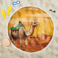 Mauritania Sahara Beach Blanket Camel With Map - Wonder Print Shop