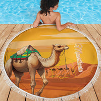 Mauritania Sahara Beach Blanket Camel With Map - Wonder Print Shop