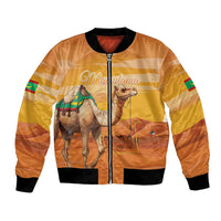 Personalized Mauritania Sahara Bomber Jacket Camel With Map - Wonder Print Shop
