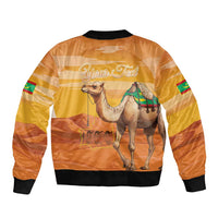 Personalized Mauritania Sahara Bomber Jacket Camel With Map - Wonder Print Shop