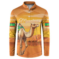 Personalized Mauritania Sahara Button Sweatshirt Camel With Map - Wonder Print Shop