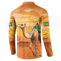 Personalized Mauritania Sahara Button Sweatshirt Camel With Map - Wonder Print Shop