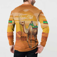 Personalized Mauritania Sahara Button Sweatshirt Camel With Map - Wonder Print Shop