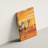 Mauritania Sahara Canvas Wall Art Camel With Map - Wonder Print Shop
