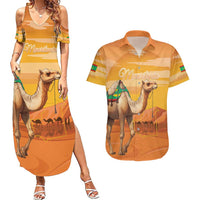 Personalized Mauritania Sahara Couples Matching Summer Maxi Dress and Hawaiian Shirt Camel With Map - Wonder Print Shop