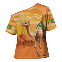 Personalized Mauritania Sahara Cross Shoulder Shirt Camel With Map - Wonder Print Shop