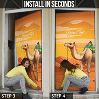 Mauritania Sahara Door Cover Camel With Map - Wonder Print Shop